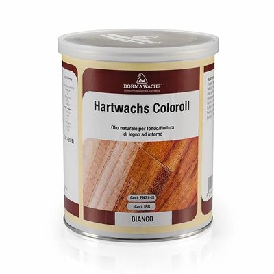Масло с повышенной твердостью Borma Hartwachs Coloroil, 1 л, Белый 55006 фото