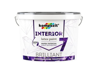 Фарба інтер'єрна Kompozit Interior 7, 1,4 кг, білий, матовий, A 25153 фото