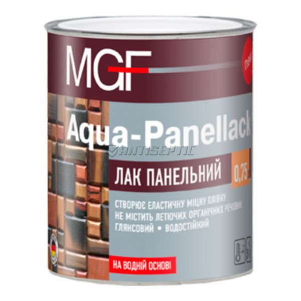 Лак панельний MGF Aqua-Panellack, 0,75 л, Прозорий, Глянсовий 10835 фото