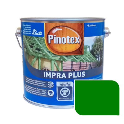Антисептик для дерева Pinotex Impra Plus, 3 л, Зеленый 30896 фото