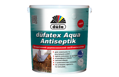 Пропитка-антисептик декоративная Dufa Dufatex Aqua Antiseptik, 0,75 л, белый 56195 фото