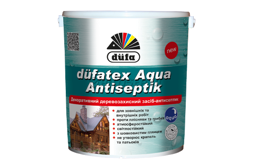 Пропитка-антисептик декоративная Dufa Dufatex Aqua Antiseptik, 0,75 л, белый 56195 фото