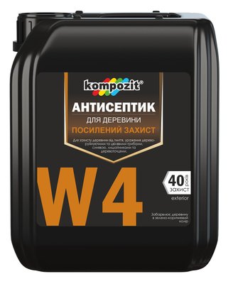 Антисептик для посиленого захисту Kompozit W4, 1 л, безбарвний 74173 фото