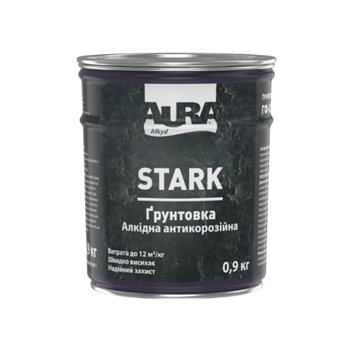 Ґрунтовка алкідна антикорозійна Aura STARK, 0,9 кг, Білий, Матовий 77046 фото
