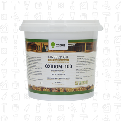 Льняное масло для дерева с пчелиным воском OXIDOM-100, 1 л, Бесцветный, Матовый 846 фото