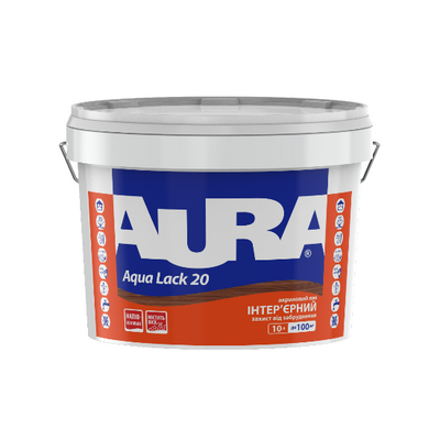 Лак інтер'єрний акриловий Aura Aqua Lack 20, 1 л, Безбарвний, Напівматовий 72996 фото