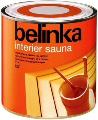 Лазурь водная для бань и саун Belinka Interier Sauna, 0,75 л, бесцветный 51098 фото