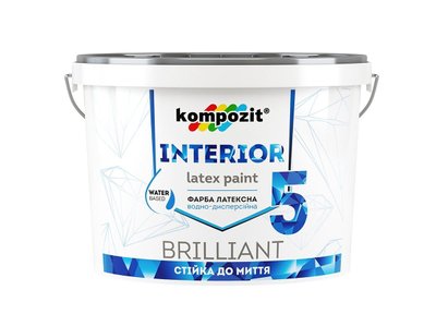 Краска интерьерная Kompozit Interior 5, 1,4 кг, белый, матовый 76022 фото