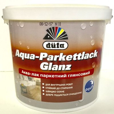 Аква-лак паркетний Dufa Aqua-Parkettlack, 0,75 кг, глянсовий 3897 фото