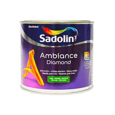 Краска моющаяся матовая Sadolin Ambiance Diamond, 0,5 л, белый 6139031575 фото