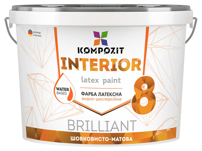 Фарба інтер'єрна INTERIOR 8, 0,9 л, білий, шовковисто-матовий 001126 фото