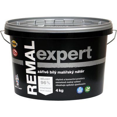 Яскраво-біла фарба для стін та стель REMAL Expert, 4 кг, біла, глибокоматова 8591235065930 фото