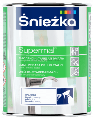 Емаль для дерева та металу Sniezka SUPERMAL® EMALIA OLEJNO FTALOWA, 0,8 л, Ral 9005 чорний глянець, глянсовий 406668600 фото