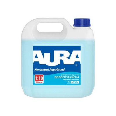 Грунтовка концентрат вологозахисна Aura AquaGrund, 0,5 л, Білий 39910 фото