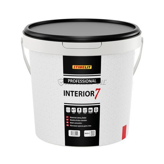 Матовая краска для стен и потолков Stimelit INTERIOR 7, BASE A Белый, 2,5 л 10021 фото