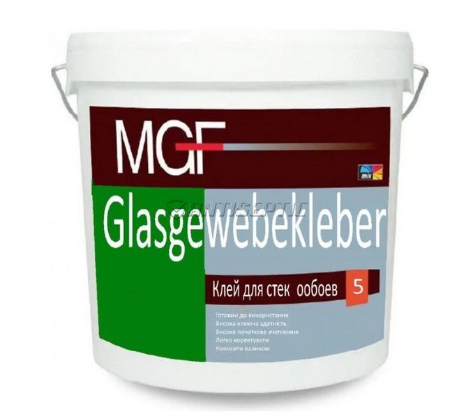 Клей для стеклообоев MGF Glasgewebekleber M 625, 5 кг, бесцветный, полуматовый 5068932554 фото