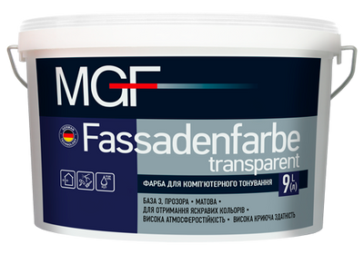 Фасадна фарба MGF Fassadenfarbe transparent, 2,5 л, прозора, матова, База 3 1104271 фото