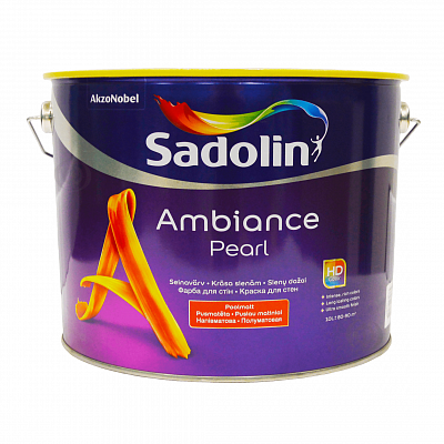 Фарба миюча напівматова Sadolin Ambiance Pearl, 10 л, білий 1825031583 фото