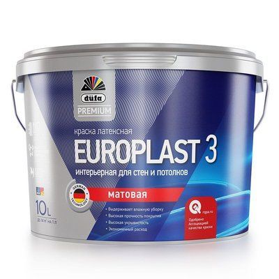 Краска водно-дисперсионная Dufa Expert EUROPLAST 3, 2,5 л, белый, матовый 427804021 фото