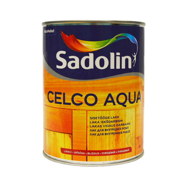 Лак для стін Sadolin Celco Aqua, безбарвний, 1 л., глянсовий 29657 фото