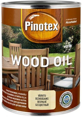 Олія деревозахисна, що колерується, для терас і садових будівель Pinotex Terrace Oil, 1 л, Безбарвний, Матовий 40553 фото
