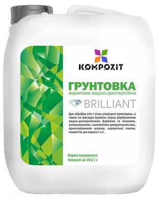 Грунтовка акрилова Kompozit Brilliant, 1 л, безбарвний, матовий 1508324224 фото