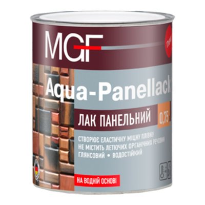 Лак панельний MGF Aqua-Panellack, 0,75 л, Прозорий, Глянсовий 10835 фото