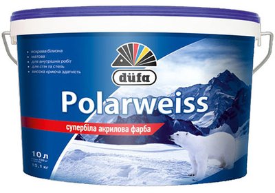 Фарба супербіла акрилова Dufa Polarweiss, 3,5 кг, білий, матовий 47675 фото