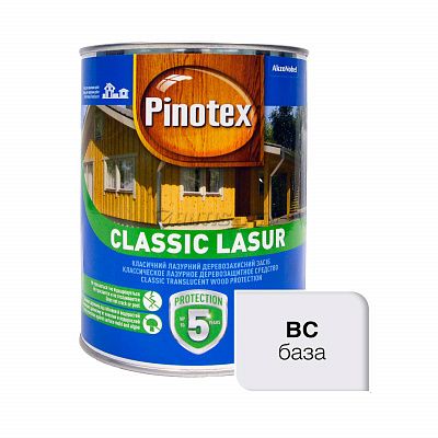 Лазурь для древесины Pinotex Classic Lasur, 1 л, бесцветный, матовый 47020 фото