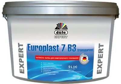 Краска латексная Dufa Expert EUROPLAST 7 B3 Transparent, 1 л, бесцветный, шелковисто-матовый 2336632187 фото