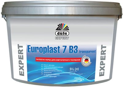 Фарба латексна Dufa Expert EUROPLAST 7 B3 Transparent, 1 л, безбарвний, шовковисто-матовий 23366 фото