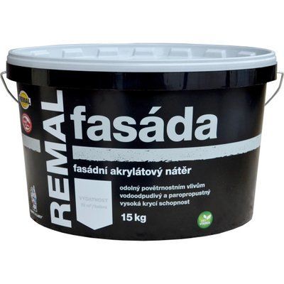 Акрилова фасадна фарба REMAL FA&Ccedil;ADE, 1 кг, біла, матова 8591235036985 фото
