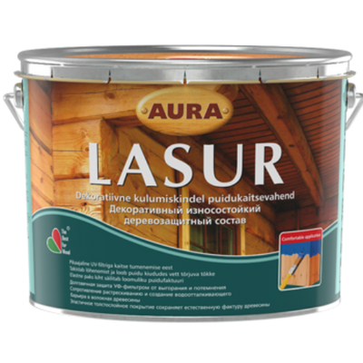 Лак декоративно-захисний засіб для дерев'яних фасадів Aura Lasur, 0,75 л, безбарвний 734934201 фото