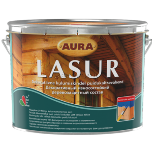 Лак декоративно-захисний засіб для дерев'яних фасадів Aura Lasur, 0,75 л, безбарвний 734934201 фото