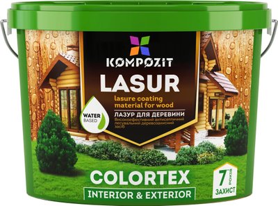 Лазурь для древесины Kompozit Lasur Colortex, 0,9 л, бесцветный 220954878 фото