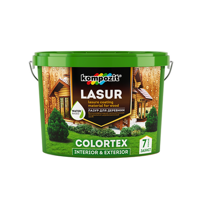 Лазур для деревини Kompozit Lasur Colortex, 0,9 л, безкольоровий 22095 фото