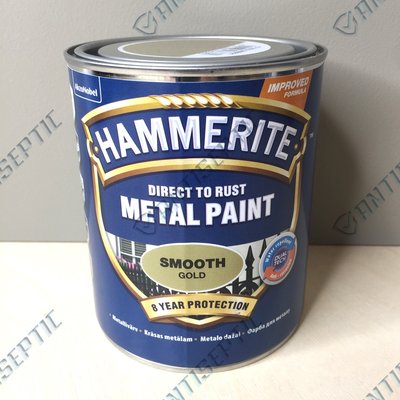 Фарба гладка фінішна декоративна Hammerite Metal Paints, 0,25 л, Золото, Глянсовий 21212 фото