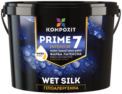 Фарба суперстійка інтер'єрна латексна Kompozit Prime 7, 0,9 л, білий, шовковисто-матовий, A 815302161 фото