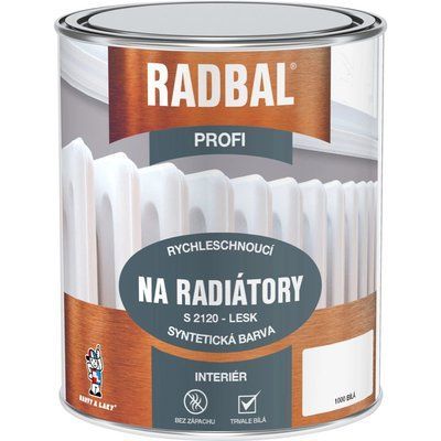 Фарба для радіаторів RADBAL PROFI S2120, 0,6 кг, біла, глянцева, без запаху 8591235038910 фото