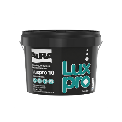 Фарба для кухонь і ванних кімнат Aura Luxpro 10, 0,95 л, білий, напівматовий, А 4049401 фото