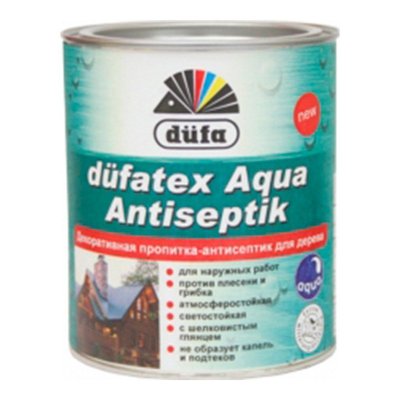 Просочення-антисептик декоративне Dufa Dufatex Aqua Antiseptik, 0,75 л, білий 5619533347 фото