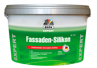 Фарба фасадна Dufa Fassaden Silikon DE 410, 10 л, білий, матовий 267344103 фото