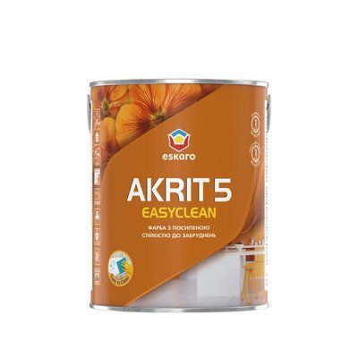 Фарба Akrit 5 Easyclean, 0,85 л, білий, матовий, A 0000000637 фото