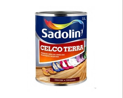 Лак для підлоги Sadolin Celco Terra, безбарвний, 1 л., глянсовий 44325 фото