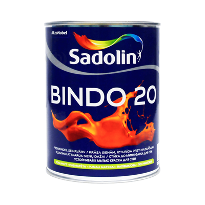 Фарба напівматова для стін та стель Sadolin Bindo 20, 1 л, білий 827895908 фото