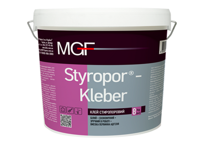 Клей стиропоровый MGF Styropor-Kleber M18, 1 кг, белый 790244822 фото