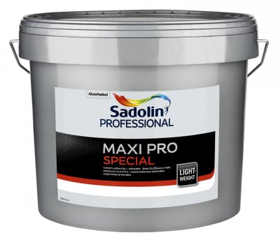 Шпаклівка Sadolin MAXI PRO SPECIAL, 10 л, світло-сірий 28799 фото