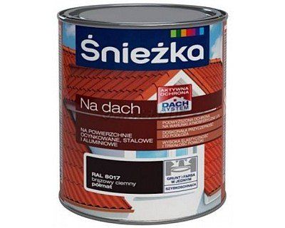 Фарба полівініл-акрилова для металевих дахів Sniezka NA DACH, 0,75 л, ND02 блідо-червоний, напівматовий 379169203 фото