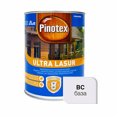 Лазур для захисту деревини Pinotex Ultra Lasur, 1 л, безбарвний, напівглянсовий 180742637 фото