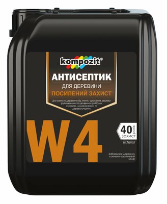 Антисептик для посиленого захисту Kompozit W4, 1 л, безбарвний 74173 фото